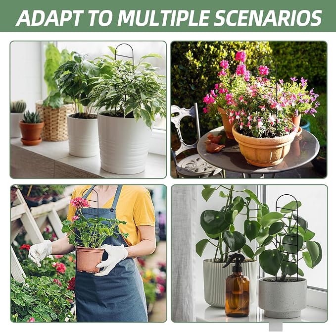 17.5 Inch Indoor Plant Trellis for Climbing Plants, Small Metal Garden Trellis - Image 7