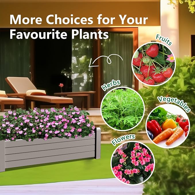 Raised Garden Bed, 21 Gallon Self-Watering Outdoor Raised Planter Box - Image 2