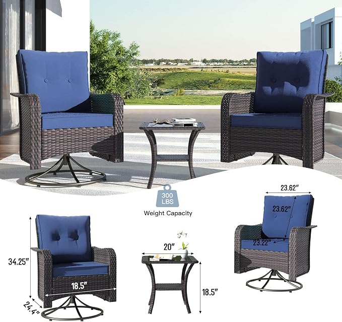 Kullavik 13 Pieces Outdoor Patio Furniture Set, PE Wicker Rattan Sectional Sofa - Image 4