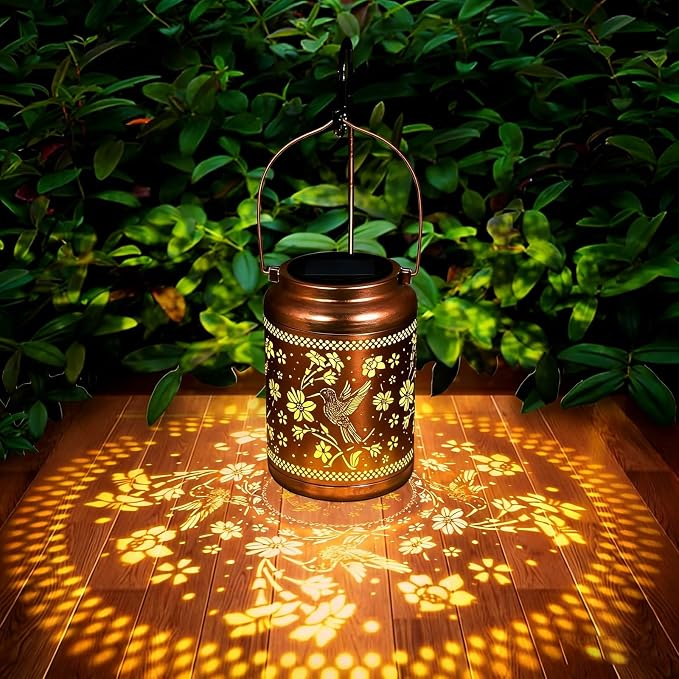 Solar Lanterns Outdoor Hummingbird Decorative Solar Lights Waterproof Metal - Image 2