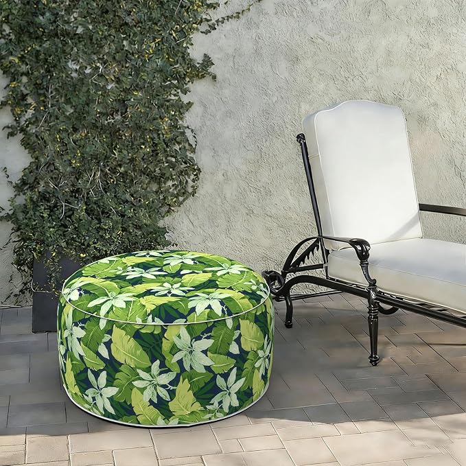 LVTXIII Indoor/Outdoor Extra Large Inflatable Ottoman Pouf D31 x H14 Inch - Image 2