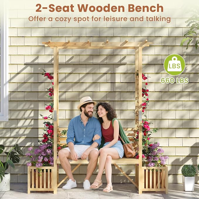 HAPPYGRILL Patio Garden Arbor - Image 5