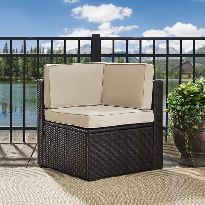 Crosley Furniture Palm Harbor Corner Outdoor Sectional Chair, Wicker Patio - Image 2