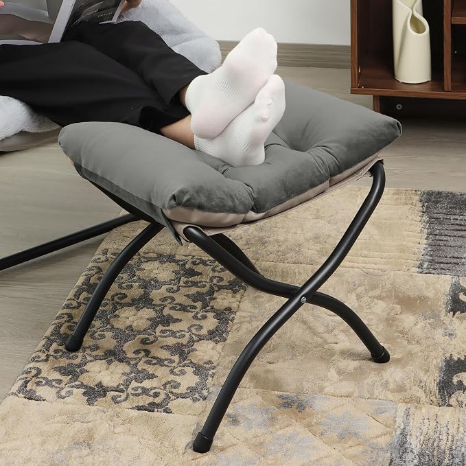 15" Folding Ottoman, Foldable Footrest Stool, Small Foot Stool - Image 9