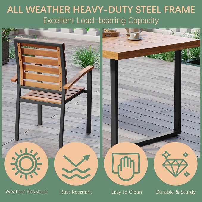 WiberWi 7 Piece Outdoor Dining Set - Image 7