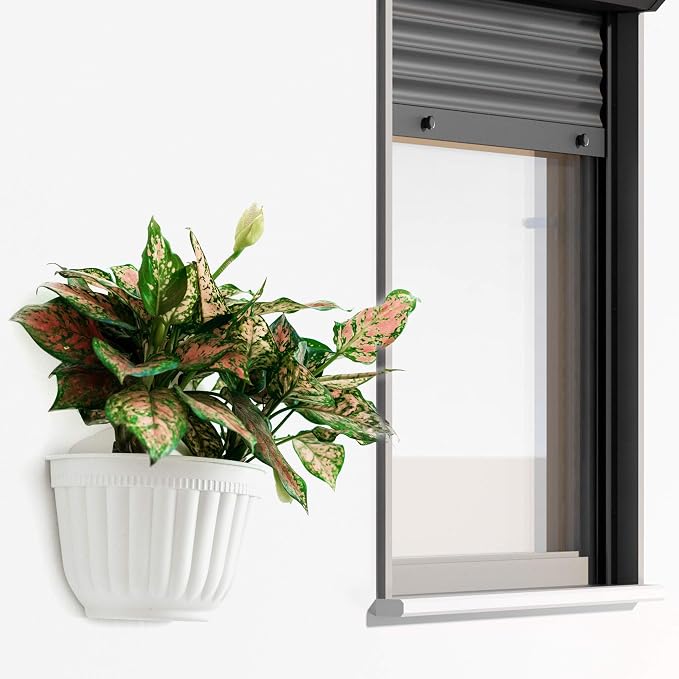 ORIMERC 4 Pack White Wall Planter Pots Vertical Living Wall Hanging Planters - Image 7