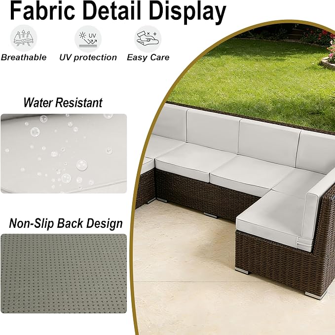 Outdoor Replacement Cushions for Patio Furniture, Splash-Resistant and - Image 5