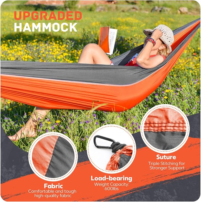 Camping Hammock Lightweight, Portable Hammocks Parachute Hammock - Image 3