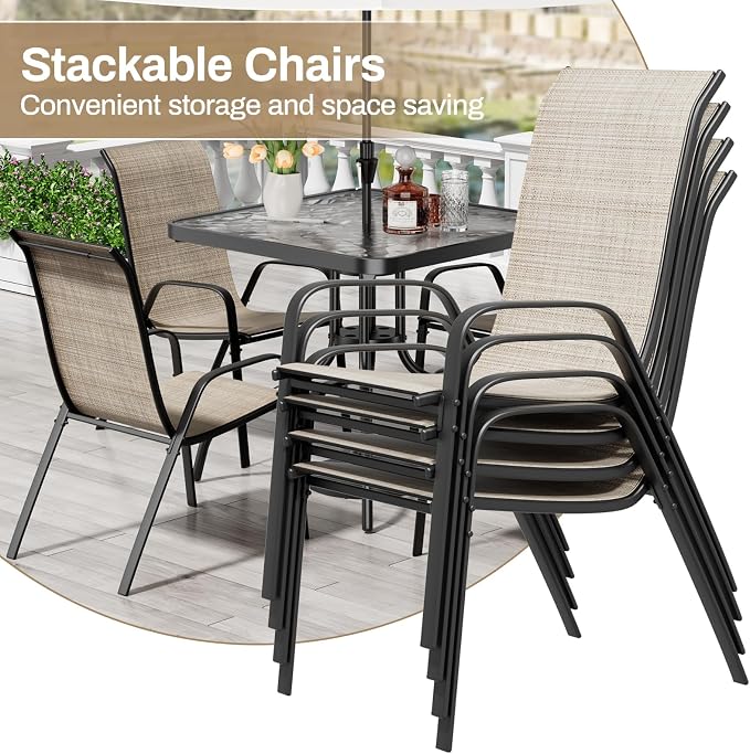 TLSUNNY Patio Dining Set 5 Pieces, All Weather Outdoor Furniture W/30"X 30" - Image 7