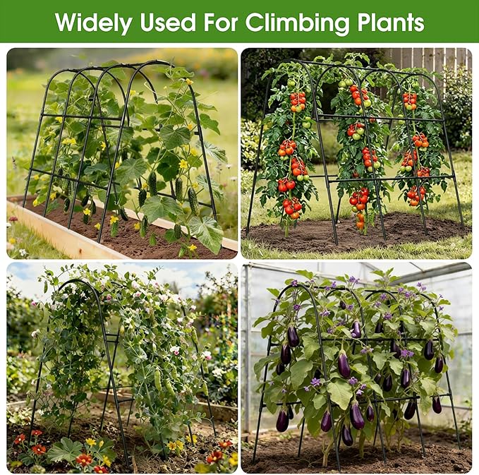 Cucumber Trellis for Raised Bed, U-Shape Garden Trellis for Climbing Plants - Image 7