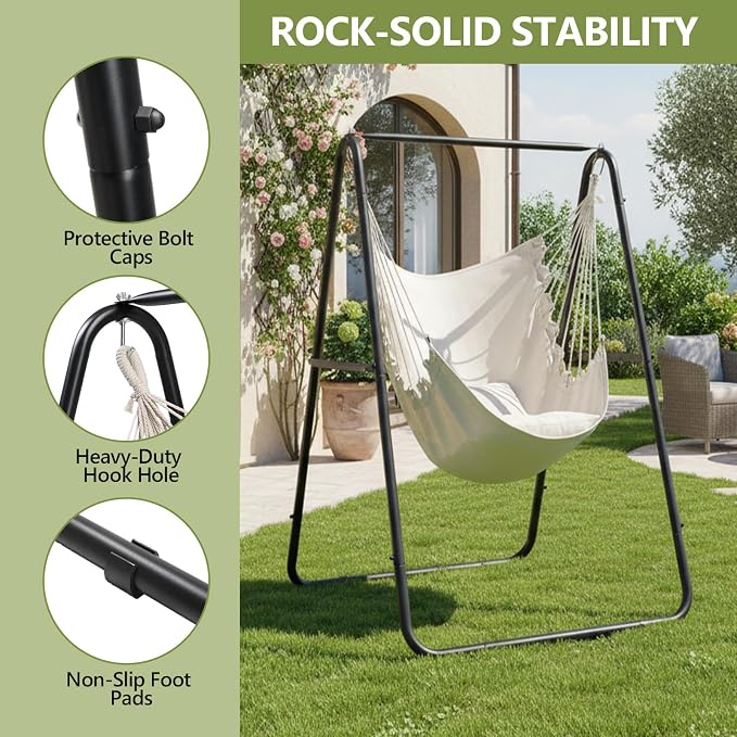 ONCLOUD 600LBS Heavy-Duty Hammock Chair Stand, Steel Hanging Chair Stand - Image 4