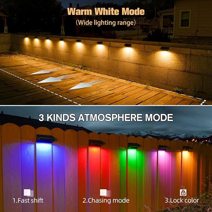 Aulanto Solar Fence Lights 4 Pack-Plus, 100 Lumen Big Outdoor Solar Light IP65 - Image 5