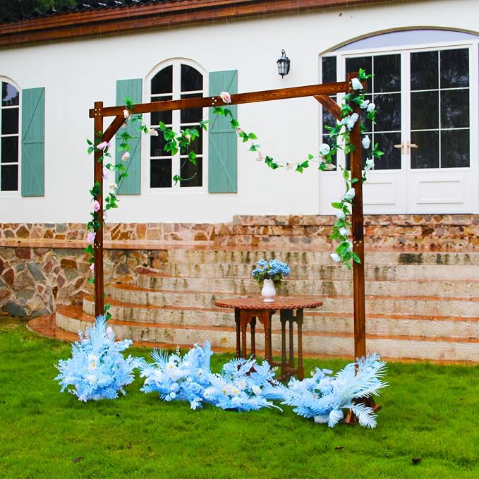 7.3FT Wooden Wedding Arch Stand Square Wood Arch Wedding Arbor - Image 8