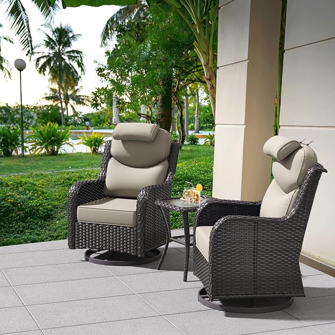 Patio Swivel Rocker Chairs of 2 by Meetleisure-LeisureLiving
