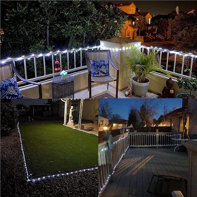 RUICHEN Solar Rope Lights Outdoor String Lights, 16.5 Ft 50 LED Tube Light - Image 7