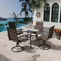 MELLCOM 5-Piece Outdoor Dining Set, 4 Swivel Rocker Chairs by MELLCOM