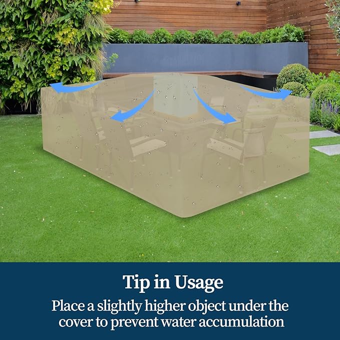 Easy-Going Rectangle Patio Furniture Cover Waterproof Outdoor Dining Table and - Image 7