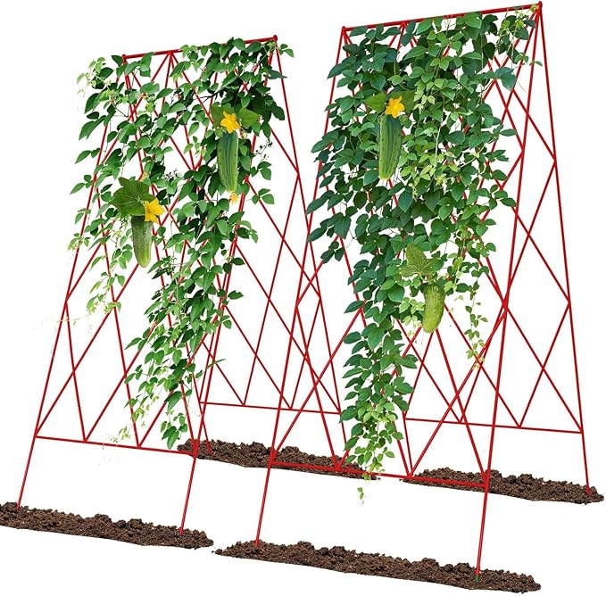 Cucumber Trellis 2 Pack, Foldable A-Frame Garden Trellis by UrGROWA