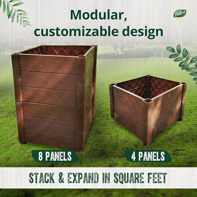 Dalen Modular Raised Bed Garden – Faux Wood – 8 Panel Starter Pack – Makes - Image 5