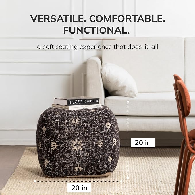 Anji Mountain 100% Handmade & Handcrafted Comfortable Home Décor Pouf Ottoman - Image 5