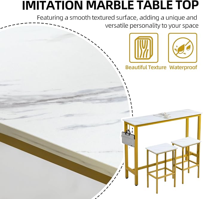 Finnhomy 52.7" Industrial Bar Table Set - Image 7