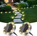 Peasur Solar Ground Lights Outdoor, 2 Pack Flat Solar Powered Disc Lights by Peasur