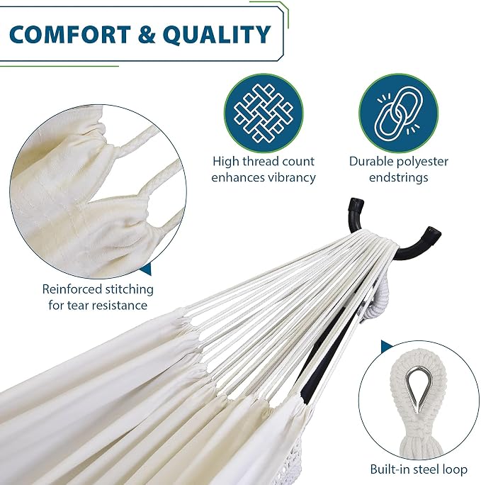 Vivere Double Cotton Hammock - Image 2