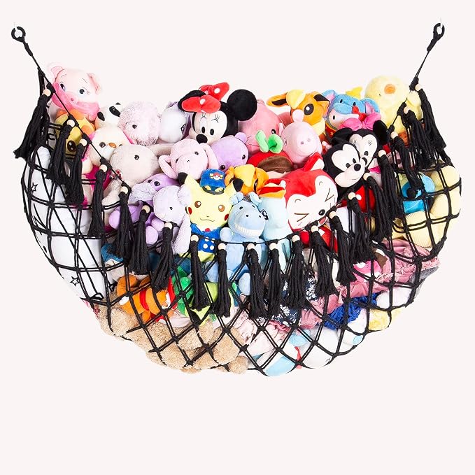 Large Stuffed Animal Net or Hammock Macrame Toy Display Plush Toy Holder Wall by YKBU