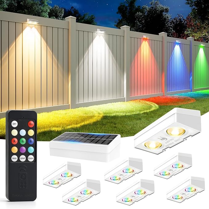 Solar Fence Lights Outdoor by JOFIOS