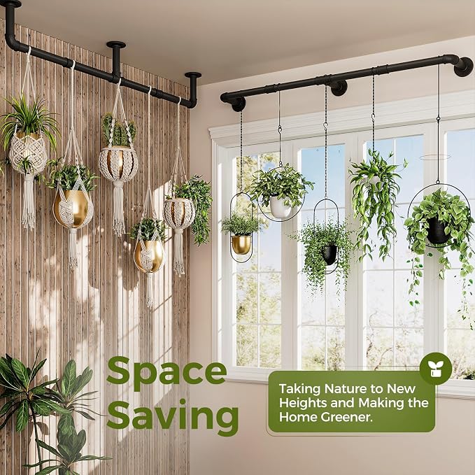 Bamworld Window Plant Hanger Indoor 63in 2PCS Hanging Planters - Image 3