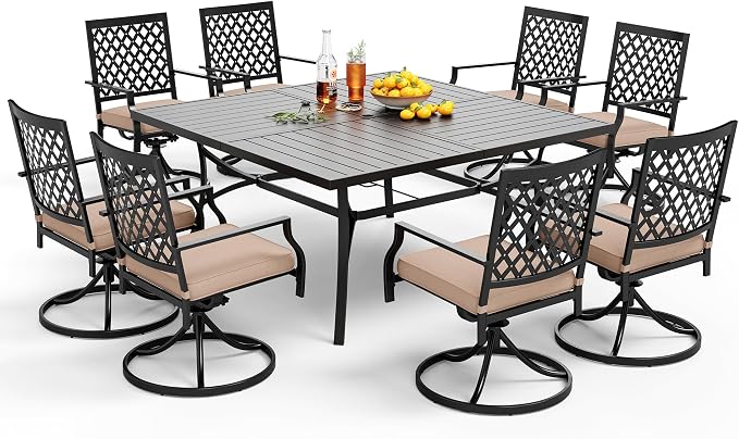 PHI VILLA 9 Pieces Outdoor Dining Set by PHIVILLAThepioneerofcomfortablehouseholdsupplies