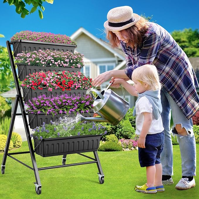 Suyncll Vertical Raised Garden Bed Planter Box, 5 Tiers Vertical Garden Planter - Image 9