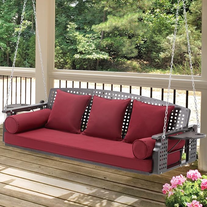 3 Seat Porch Swing, Patio Swing Bench by YALISSEY