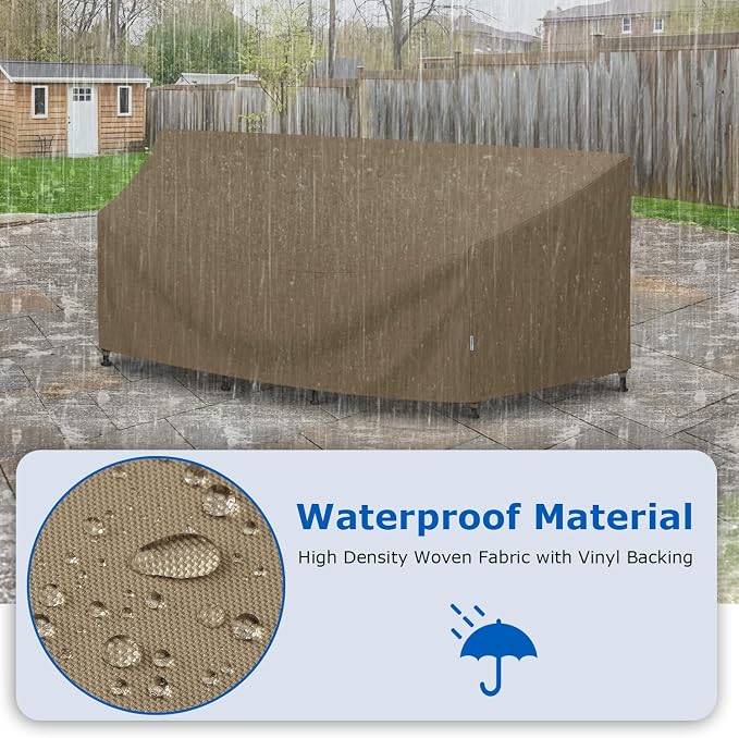 SunPatio Outdoor Sectional Sofa Cover, Heavy Duty Waterproof Curved Furniture - Image 4