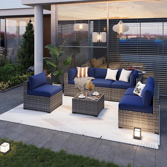 Aoxun Patio Furniture Sets, 7-Piece Outdoor Patio Furniture - Image 2