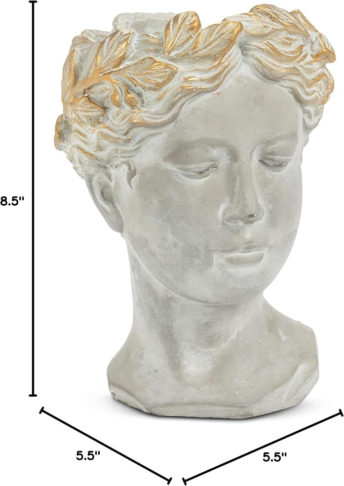 Abbott Collection Aphrodite Head Planter – Small Indoor and Outdoor Planter - Image 8