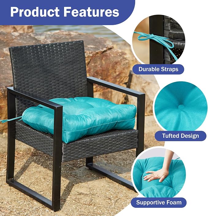 Outdoor Chair Cushions Set of 2, Patio Chair Cushions - Image 5