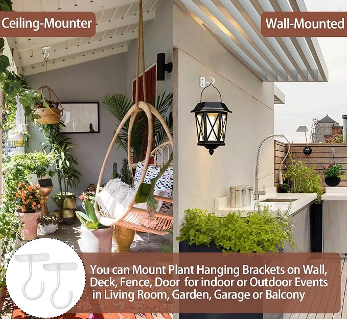 2.5in Ceiling Hooks for Hanging Plants 2Pack White - Image 5