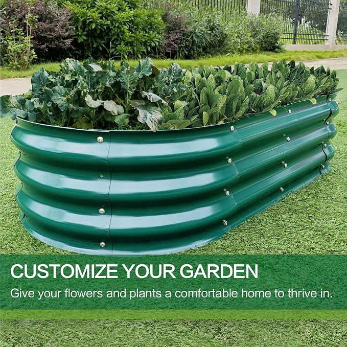 Gardmax Galvanized Raised Garden Bed, Lightweight Planter Boxes Outdoor - Image 6