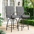 Patio Swivel Bar Stools, Outdoor Bar Height Swivel Chairs Set of 2 by GOOGIC