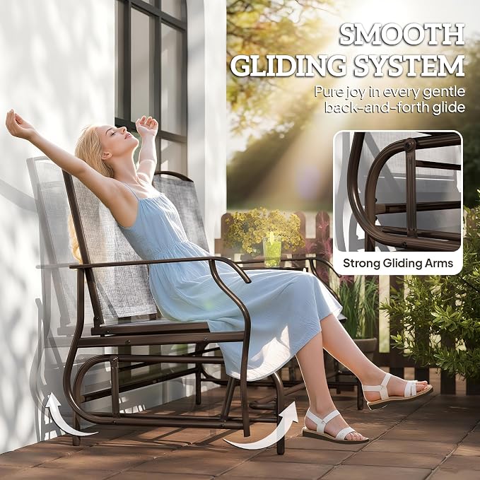 Outsunny Outdoor Glider Bench - Image 3