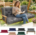 Porch Swing Cushions 60 Inch Waterproof, 2 3-Seater Replacement by EVJUICION