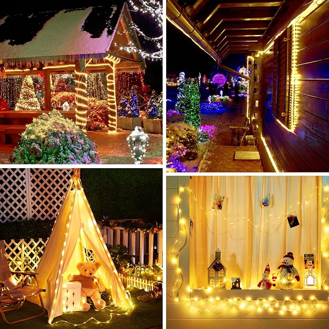 Brightown Solar String Lights Outdoor 2 Pack 72 Feet 200 LED Waterproof Solar - Image 5