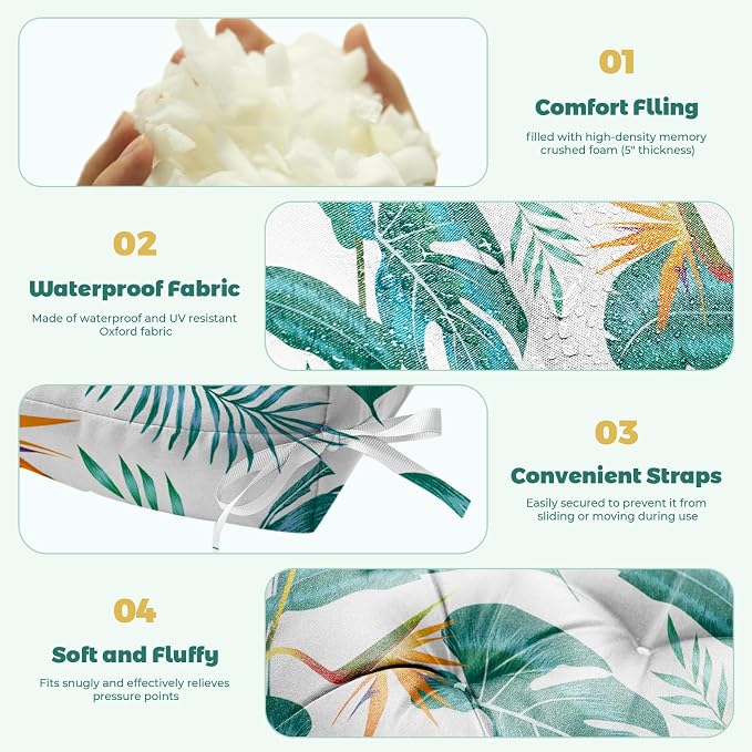 Porch Swing Cushions, Waterproof Patio Swing Cushions - Image 5