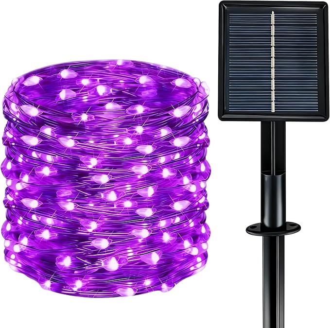 Solar String Lights Outdoor Waterproof 33ft 100LED 8 Modes Twinkle Lights Solar by Yaafen