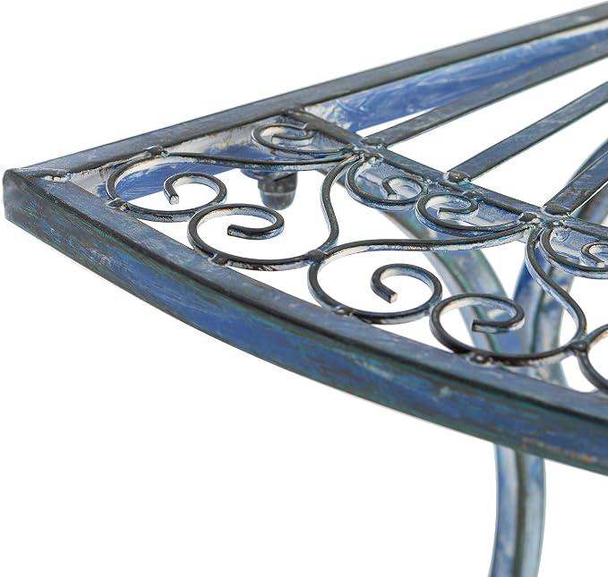 Safavieh Outdoor Collection Annalise Victorian Antique Blue Accent Table - Image 7