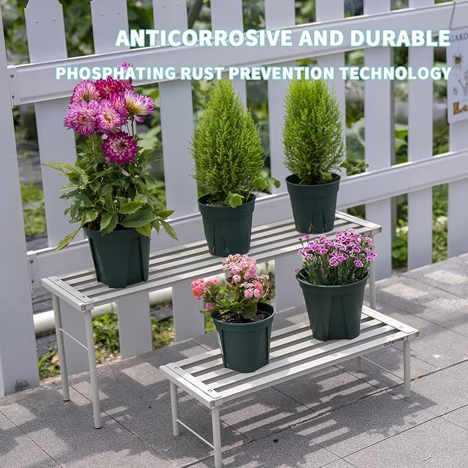 SBDSBD OUTEROOM Metal Plant Stand, Rust-proof Aluminum Flower Pot Stand - Image 6