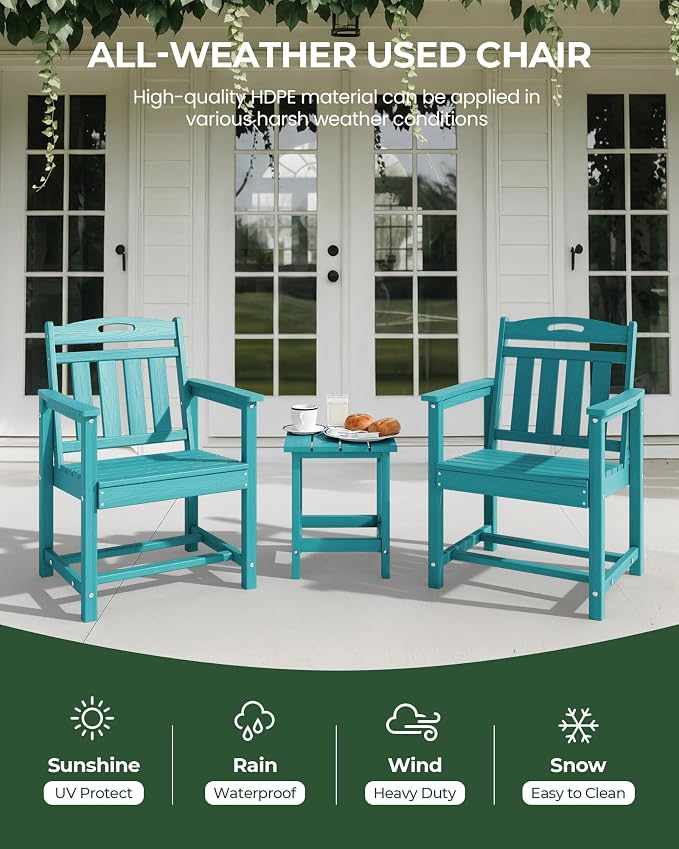 Set of 2 Weatherproof Patio Chairs - Image 4