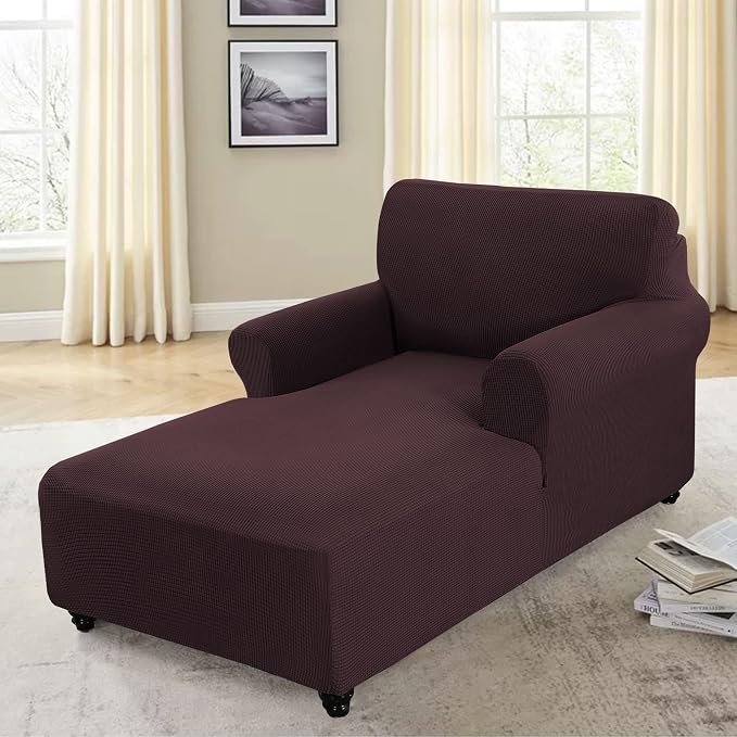 FantasDecor Chaise Lounge Cover Stretch Chair Lattice Slipcover - Image 3