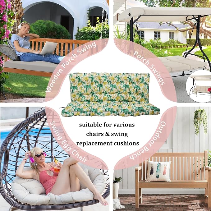 2-3 Seat Swing Replacement Cushion, Outdoor Bench Cushions - Image 7